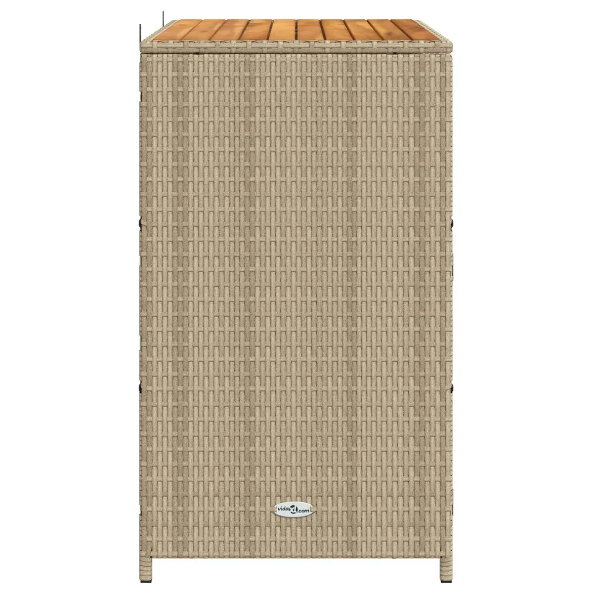 Rattan Cabinet Beige 70 x 50 x 87 cm Solid Acacia Wood Top Powder Coated Steel Frame Poly Rattan Shelves and Doors