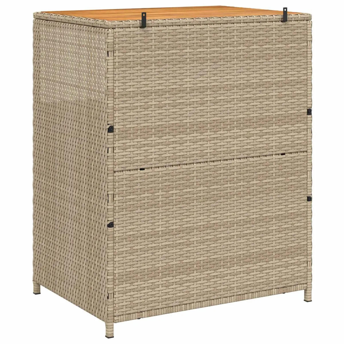Rattan Cabinet Beige 70 x 50 x 87 cm Solid Acacia Wood Top Powder Coated Steel Frame Poly Rattan Shelves and Doors