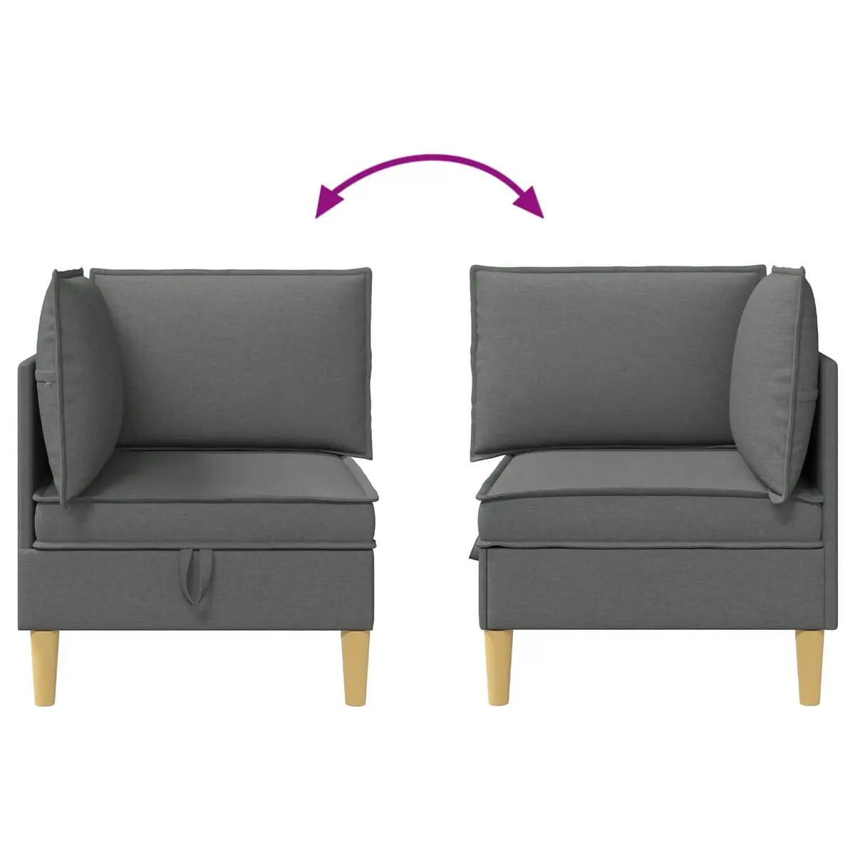 Grey Corner Sofa Storage Ottoman