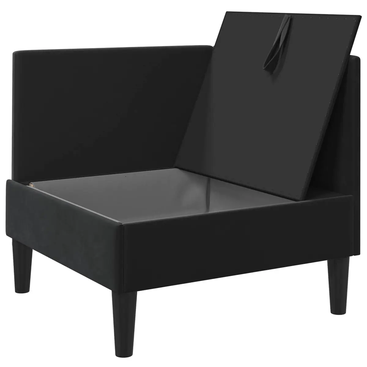 Black Velvet Sofa with Hidden Storage Space