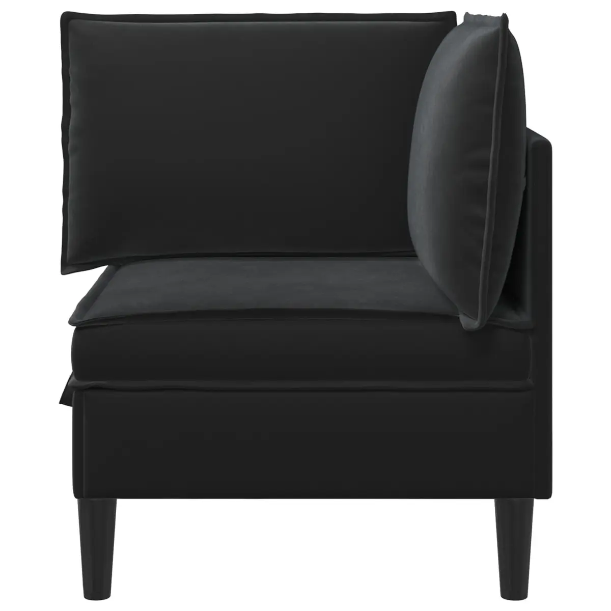 Black Velvet Sofa with Hidden Storage Space