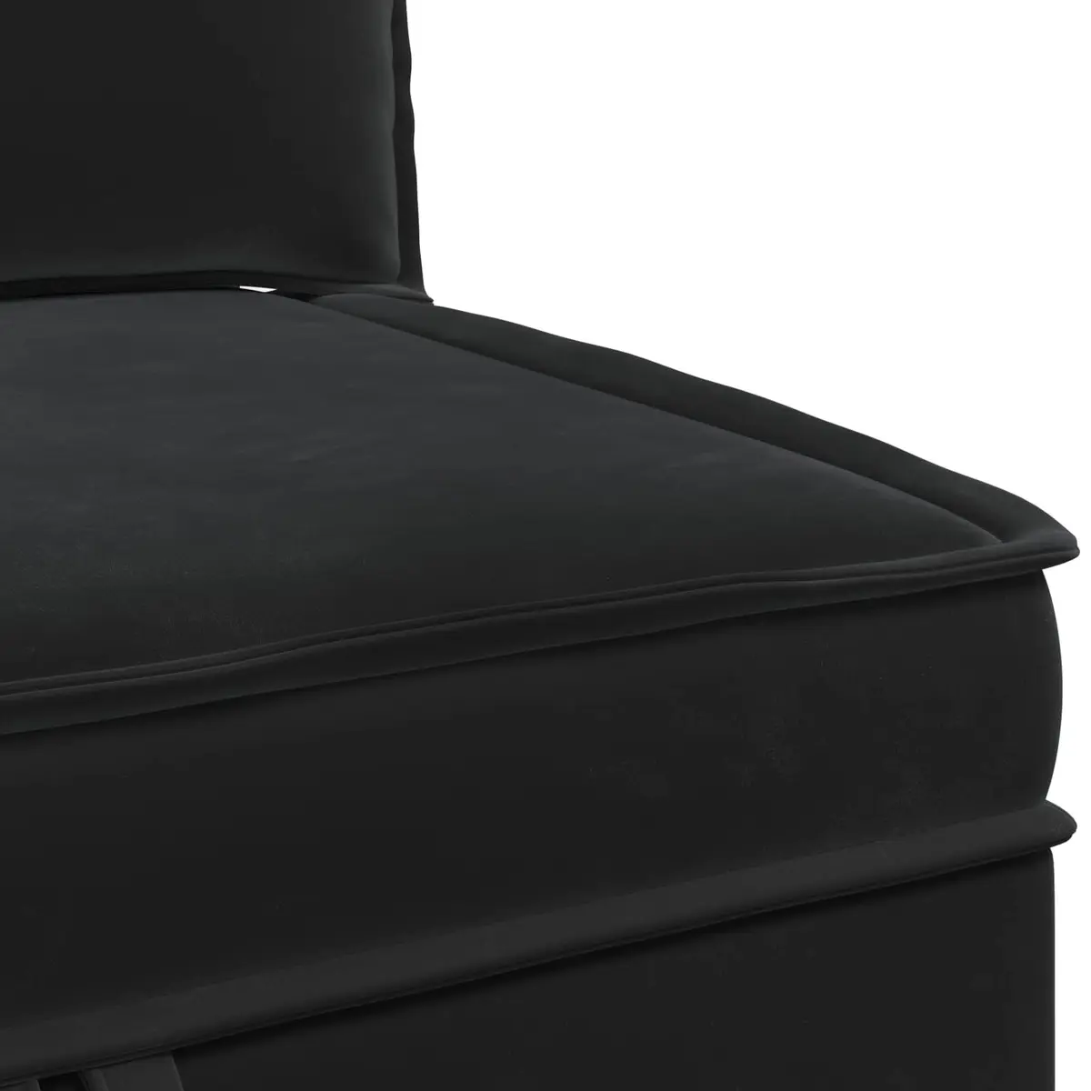 Black Velvet Sofa with Hidden Storage Space