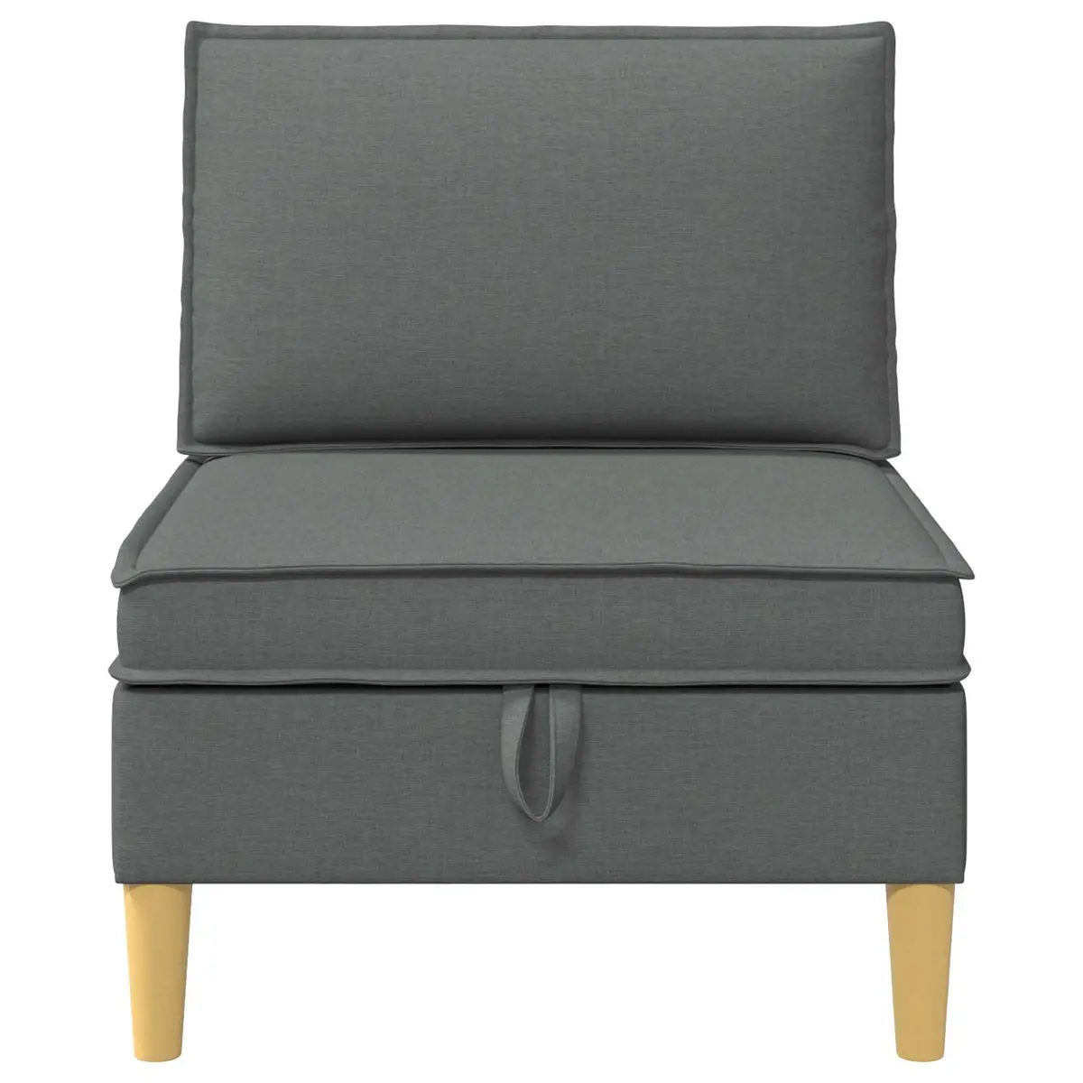 Storage Ottoman Fabric Footstool Dark Grey Square Seat with Hidden Storage