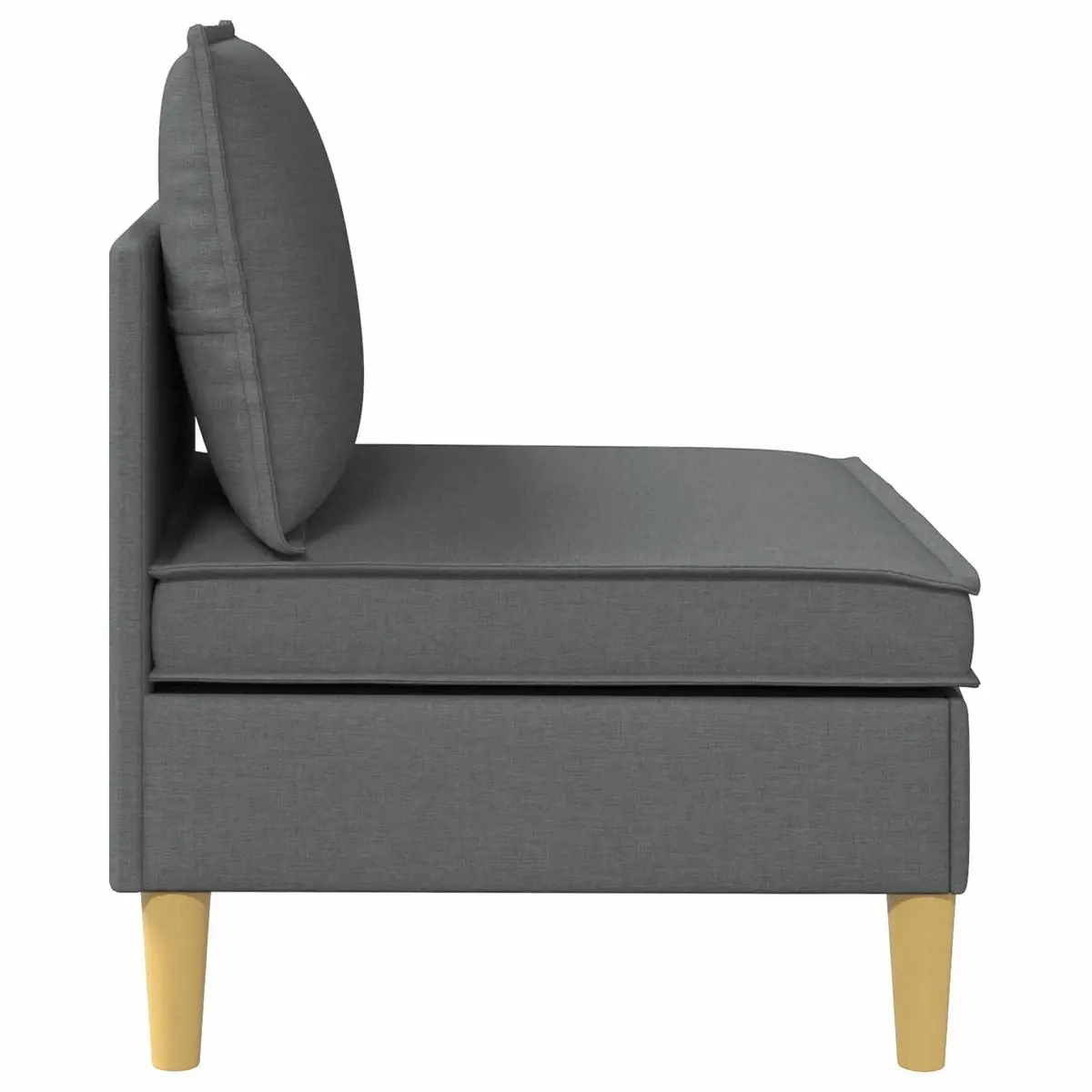 Storage Ottoman Fabric Footstool Dark Grey Square Seat with Hidden Storage