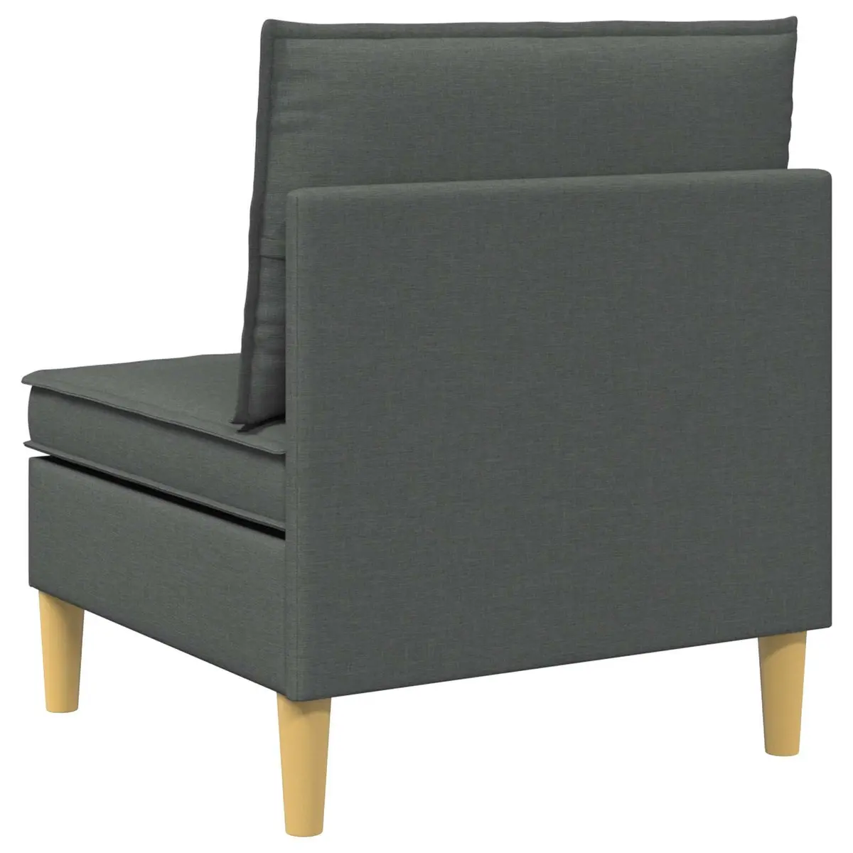 Storage Ottoman Fabric Footstool Dark Grey Square Seat with Hidden Storage