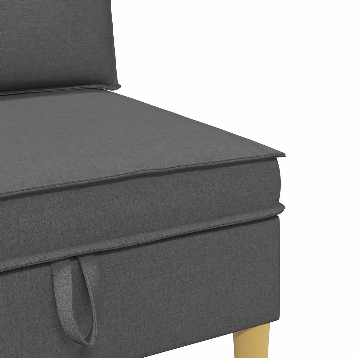 Storage Ottoman Fabric Footstool Dark Grey Square Seat with Hidden Storage