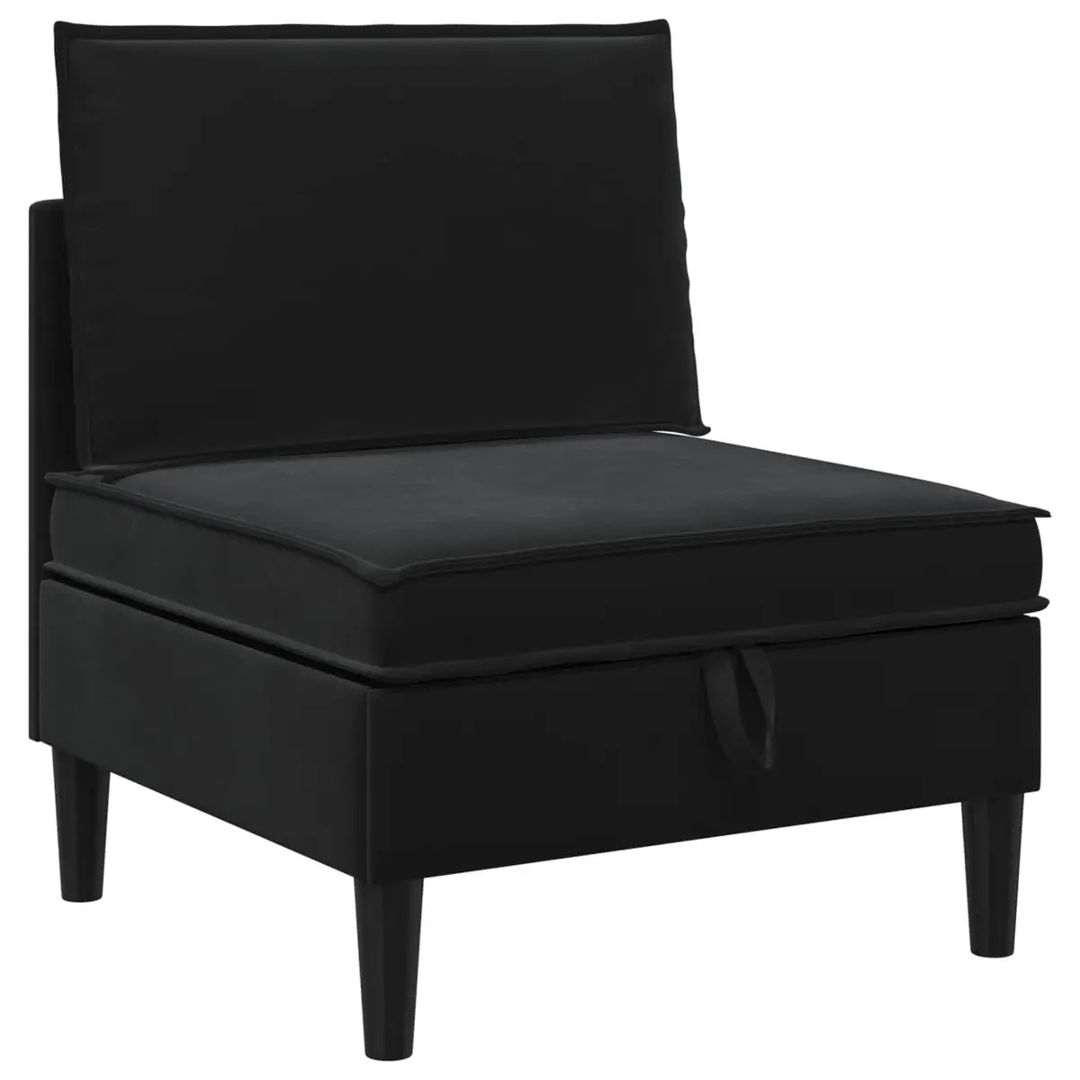 Sofa Storage Black Velvet Modern Living Room Furniture Size Plywood Frame Foam-filled Cushions