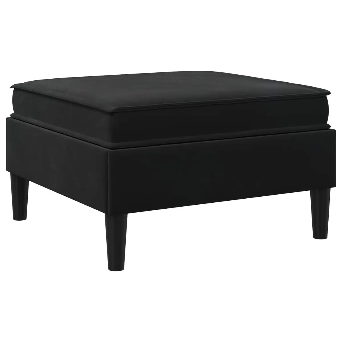 Storage Sofa Stool Black Velvet Modern Living Room Furniture with Built-in
