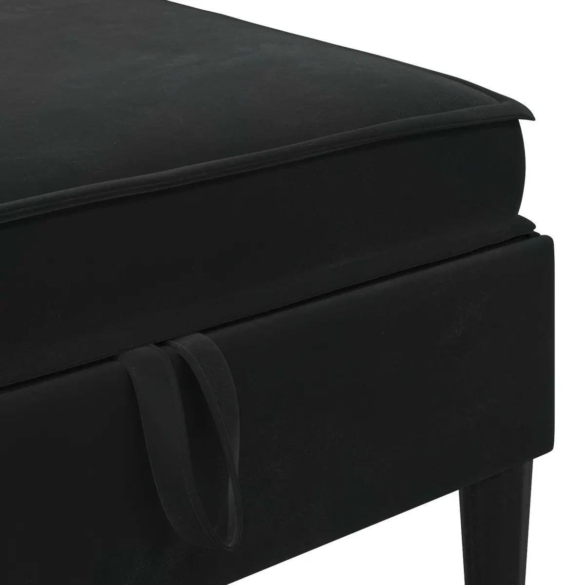 Storage Sofa Stool Black Velvet Modern Living Room Furniture with Built-in