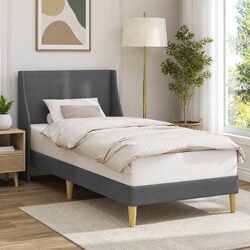 Modern Bed Frame with Wall-Mounted Headboard