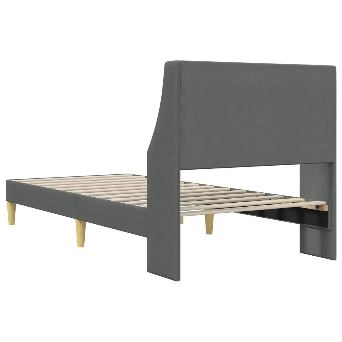 Plywood Bed Frame with Space-Saving Headboard