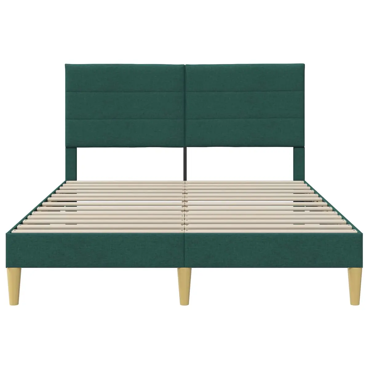 Bed Frame with Dark Grey Fabric Headboard Modern Design 137 x 190 cm Platform