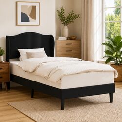 Faux Leather Bed Frame with Headboard 90 x 190 cm