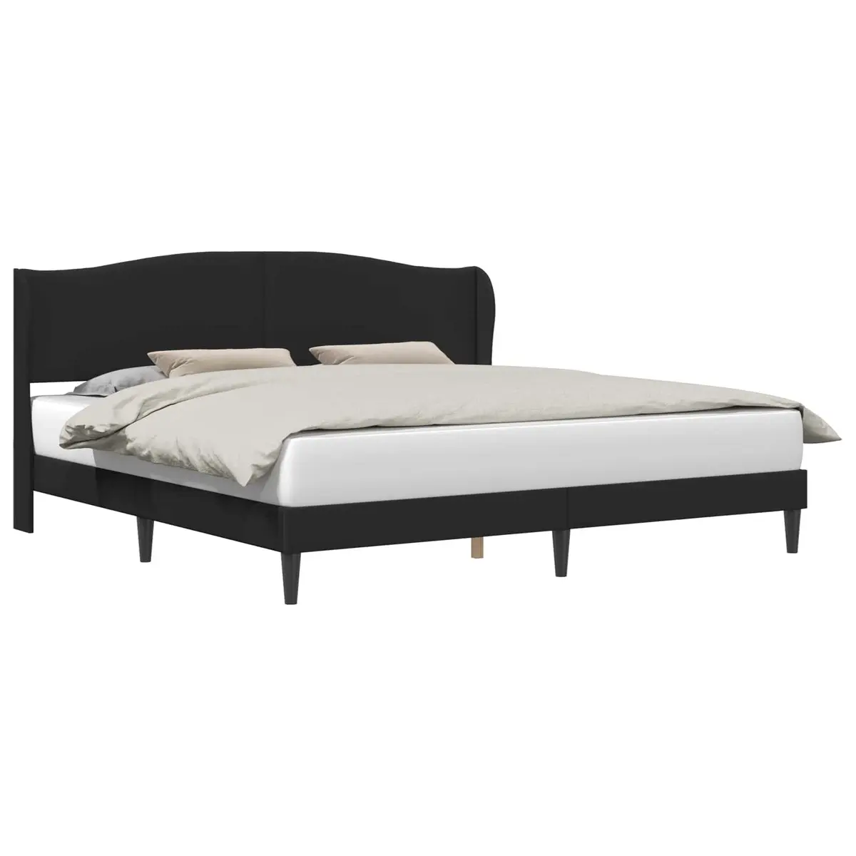 Black Bed Frame with Easy-Clean Faux Leather