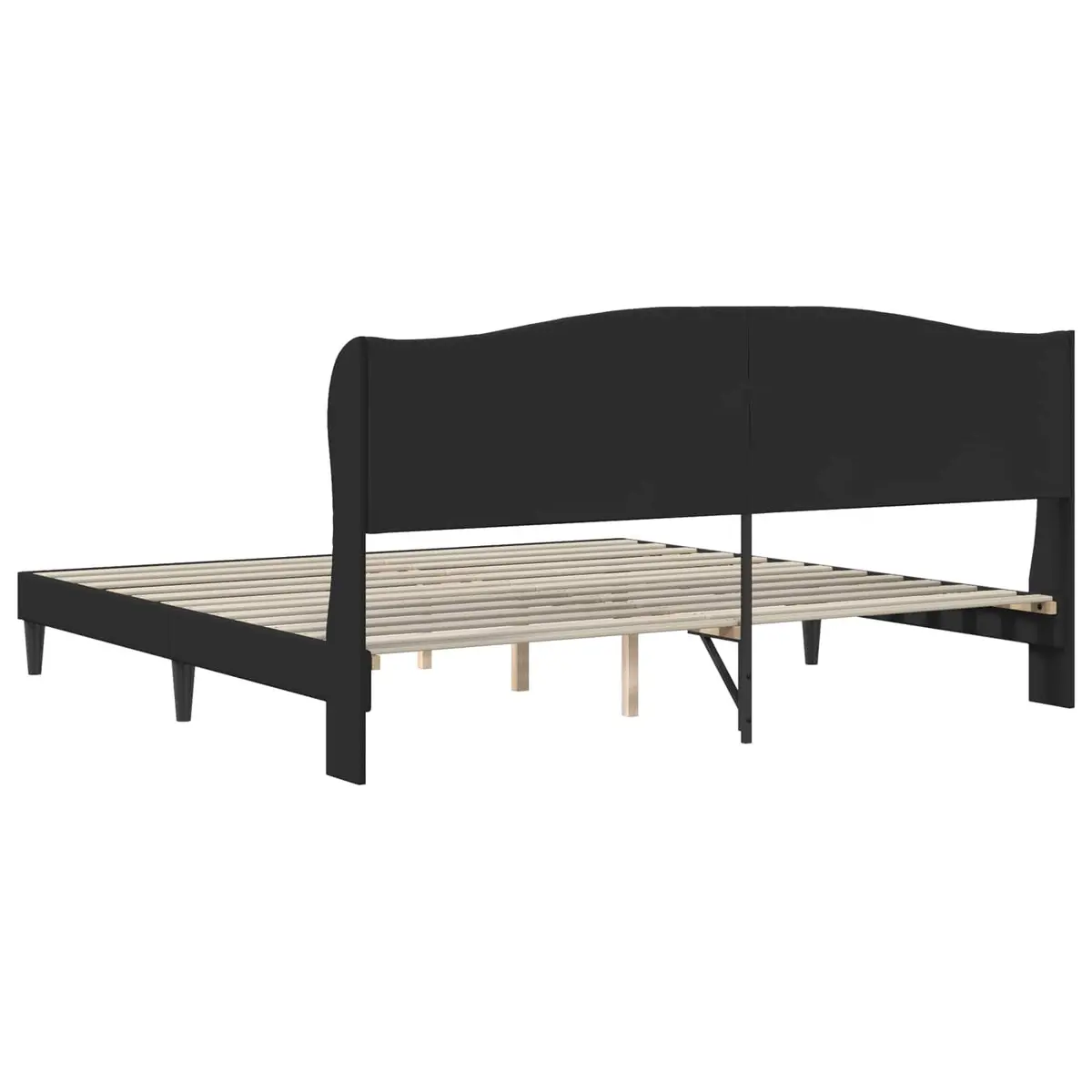 Black Bed Frame with Easy-Clean Faux Leather