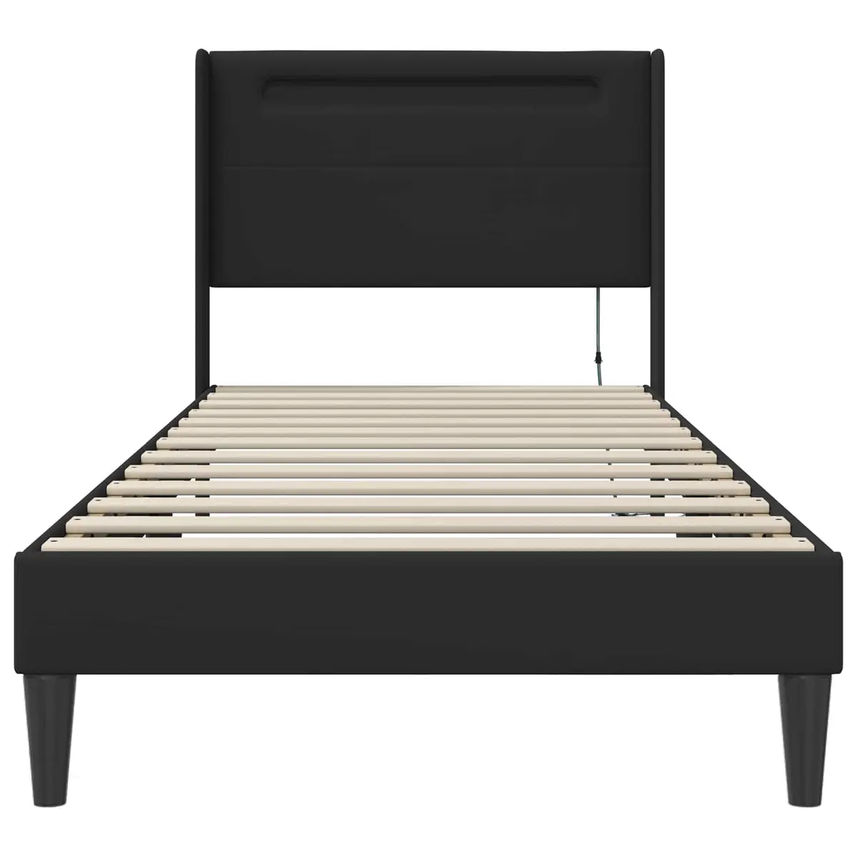 Black Bed Frame with LED Strip Lights 90 x 190 cm