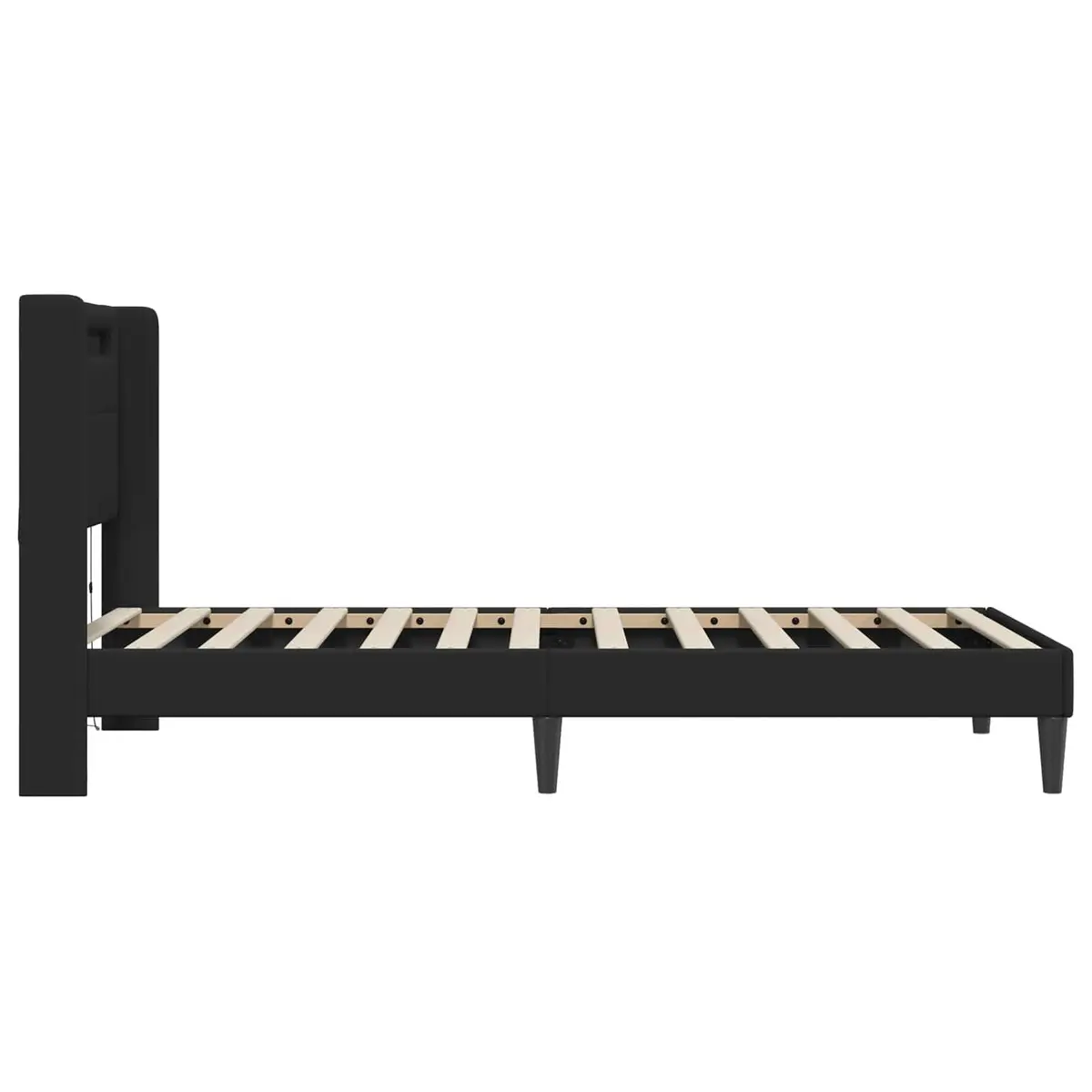 Black Bed Frame with LED Strip Lights 90 x 190 cm