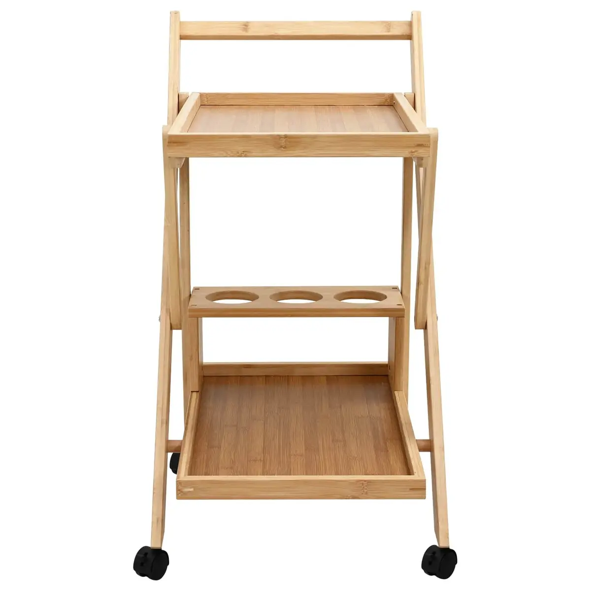 Two-Tier Kitchen Trolley with Wheels for Easy Storage