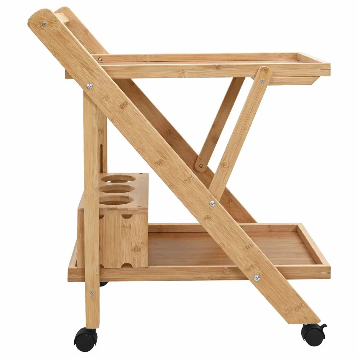Two-Tier Kitchen Trolley with Wheels for Easy Storage