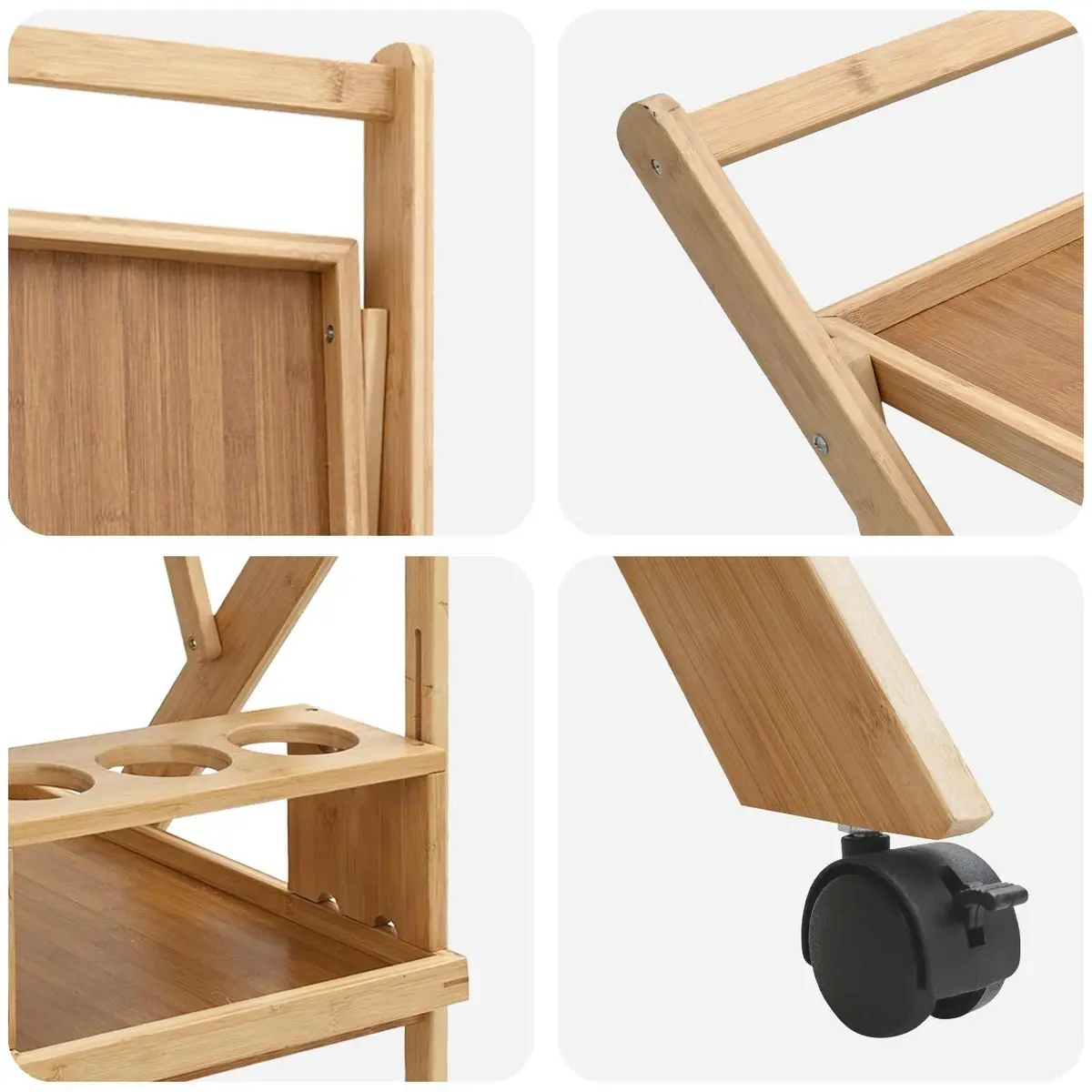 Two-Tier Kitchen Trolley with Wheels for Easy Storage