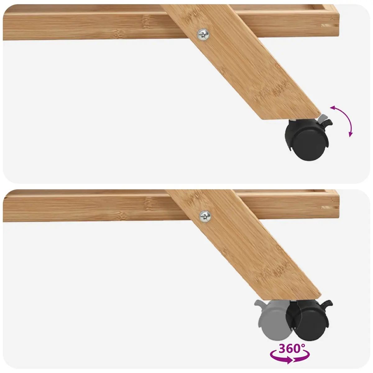 Two-Tier Kitchen Trolley with Wheels for Easy Storage
