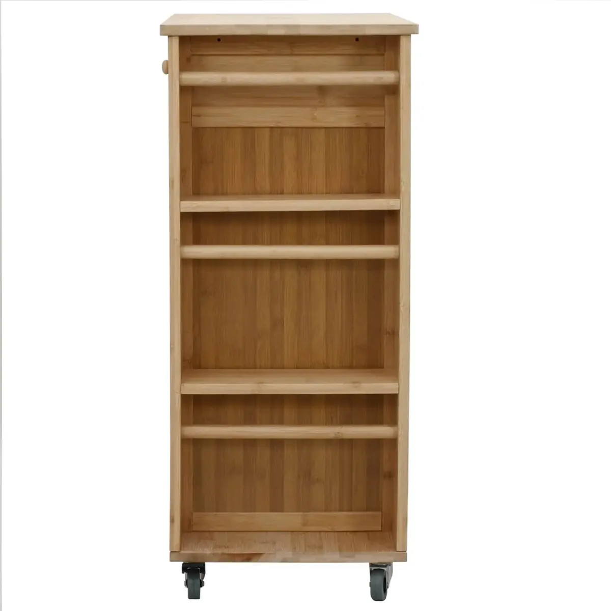 Kitchen Trolley with Wheels 3-Tier Storage Bamboo Dining Room Serving Cart