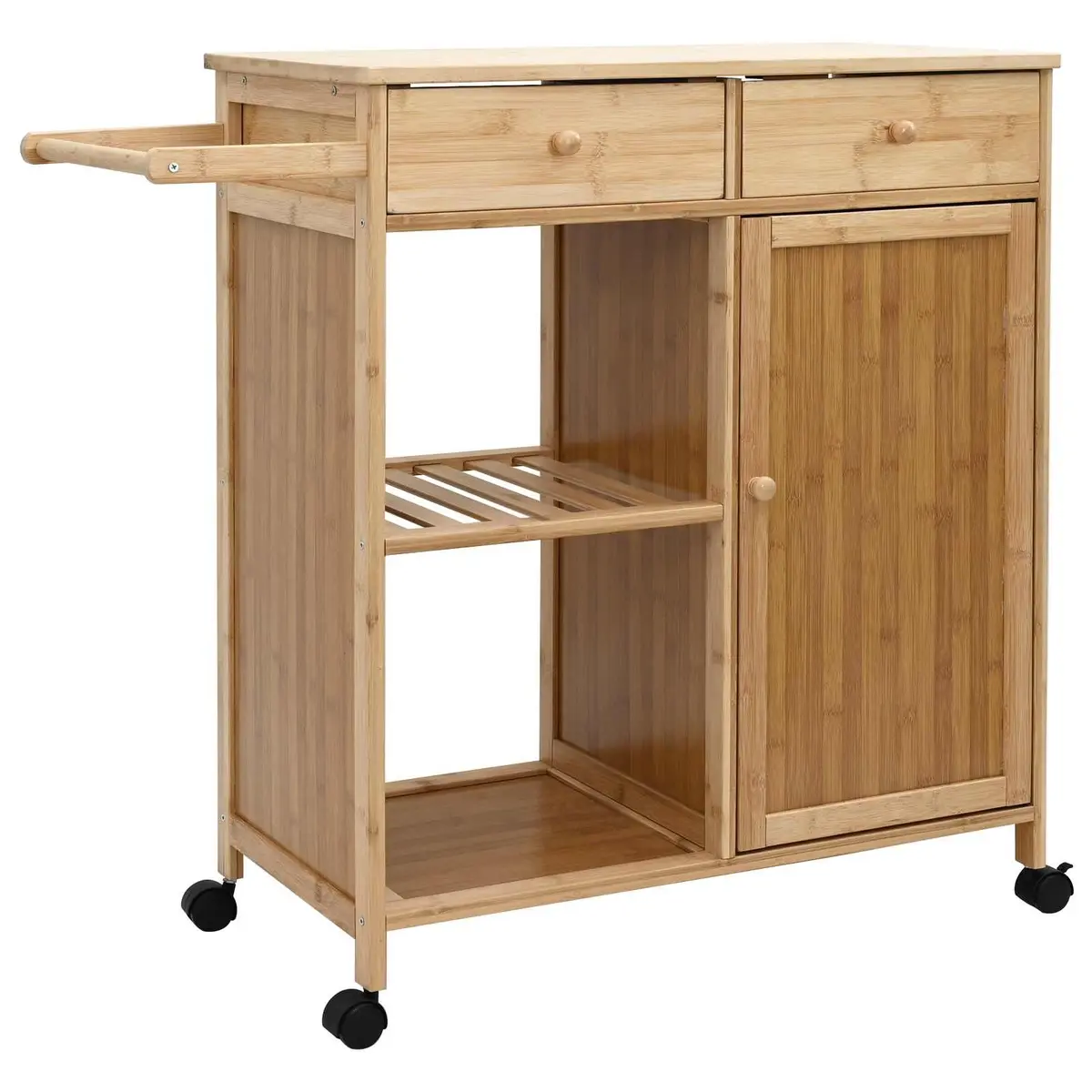 Bamboo Kitchen Trolley with Wheels for Organised Living