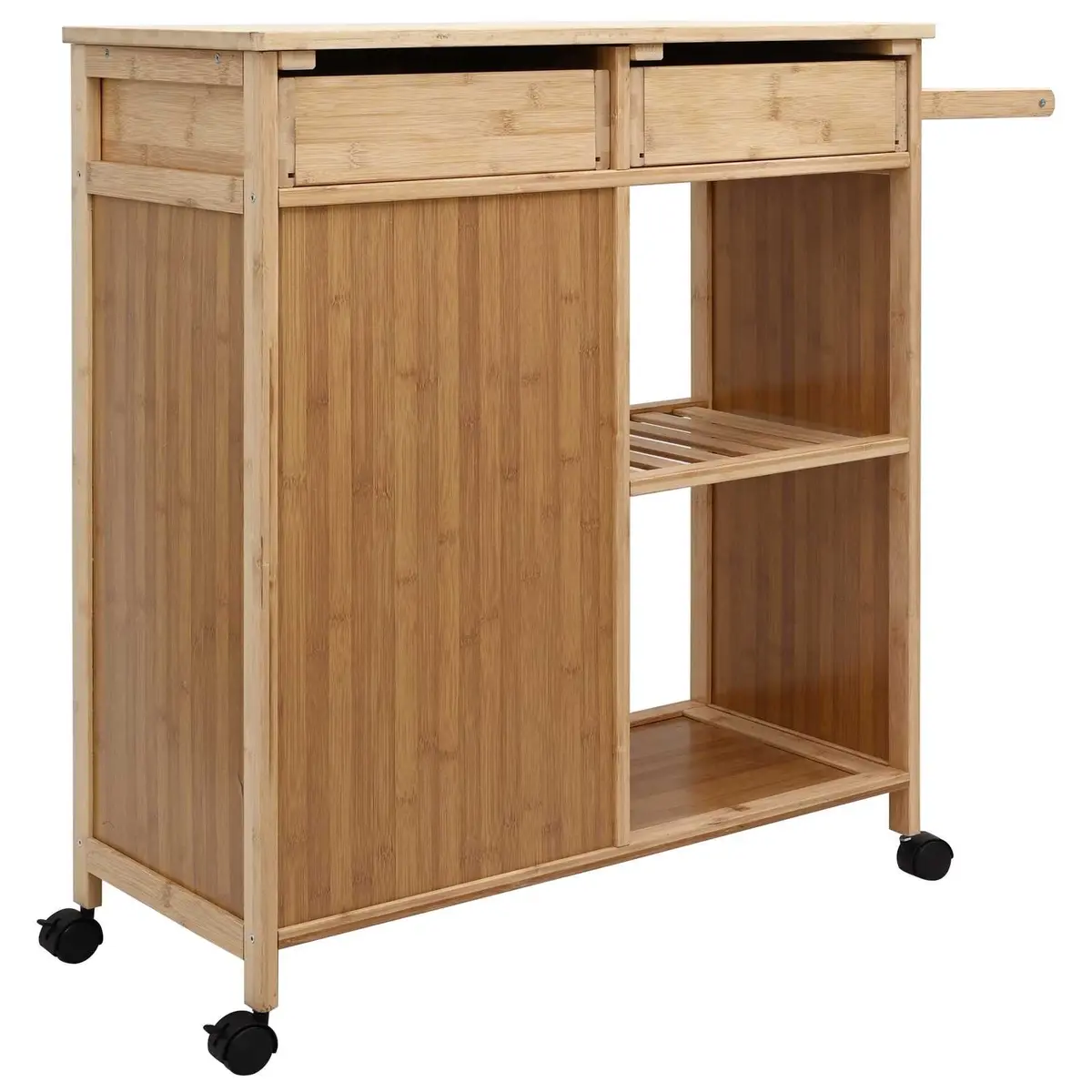 Bamboo Kitchen Trolley with Wheels for Organised Living