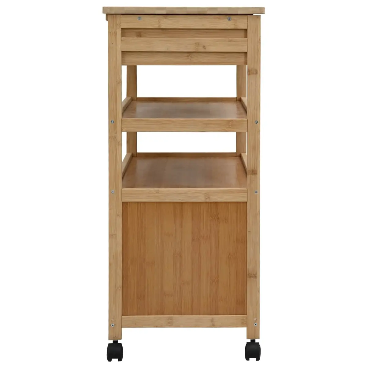 Bamboo Kitchen Trolley with Wheels for Easy Storage