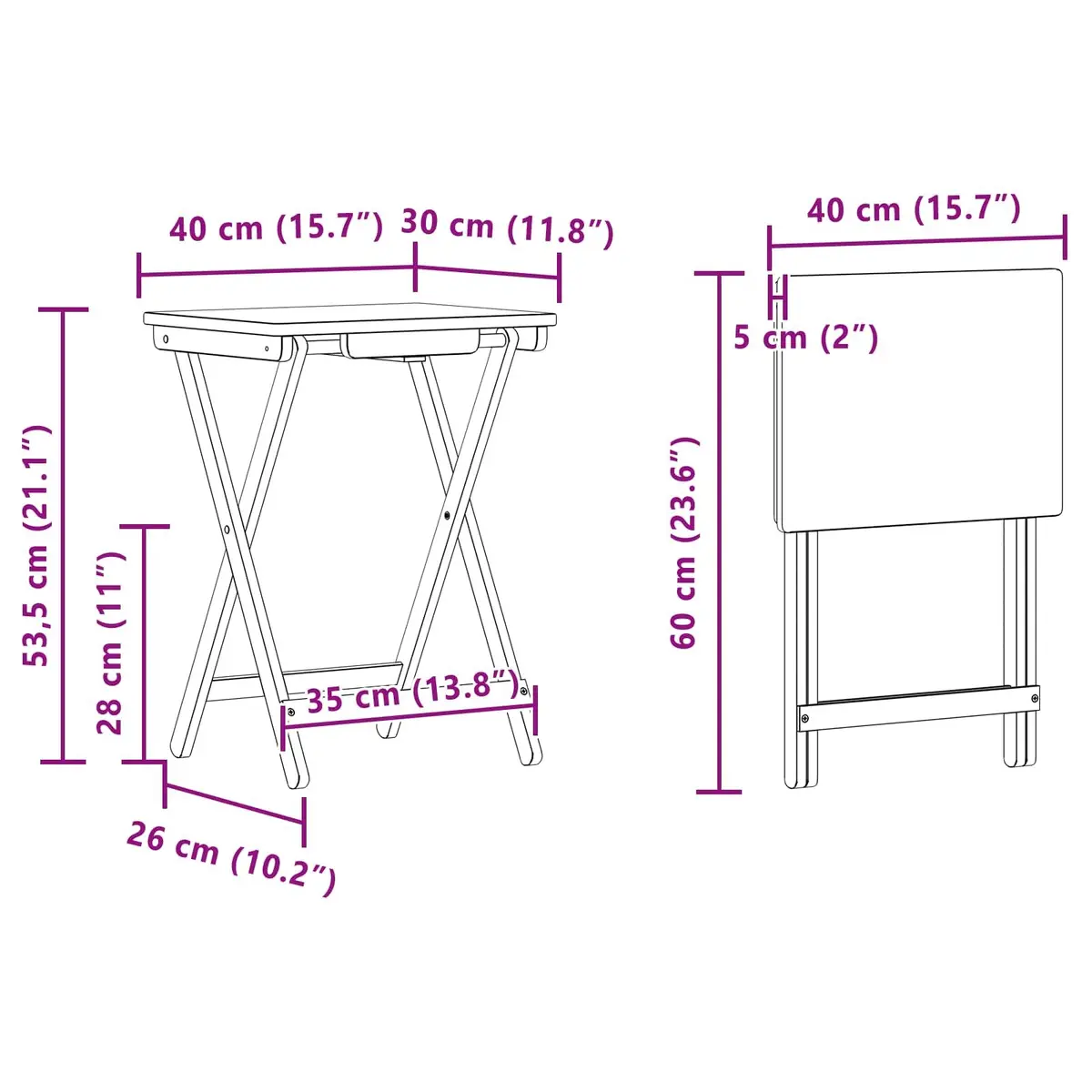 Kitchen Table Folding Bamboo Dining Furniture Space-Saving Rectangular Design
