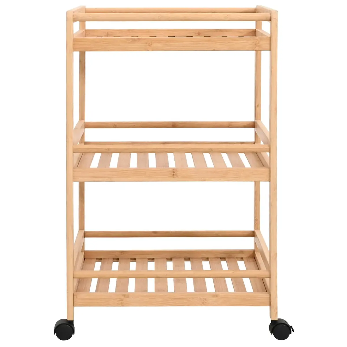 Bamboo Kitchen Trolley with Wheels 46x38x76cm