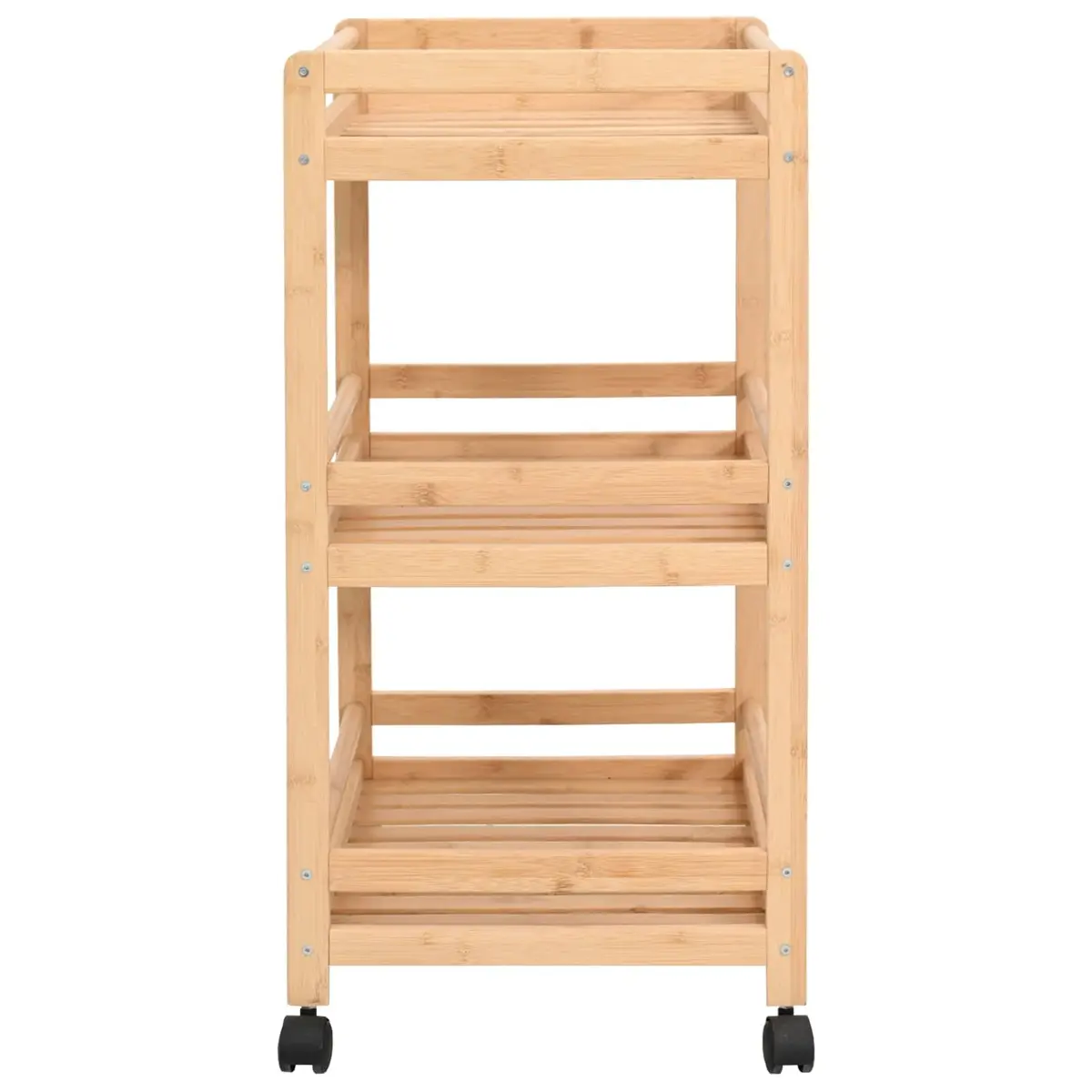 Bamboo Kitchen Trolley with Wheels 46x38x76cm