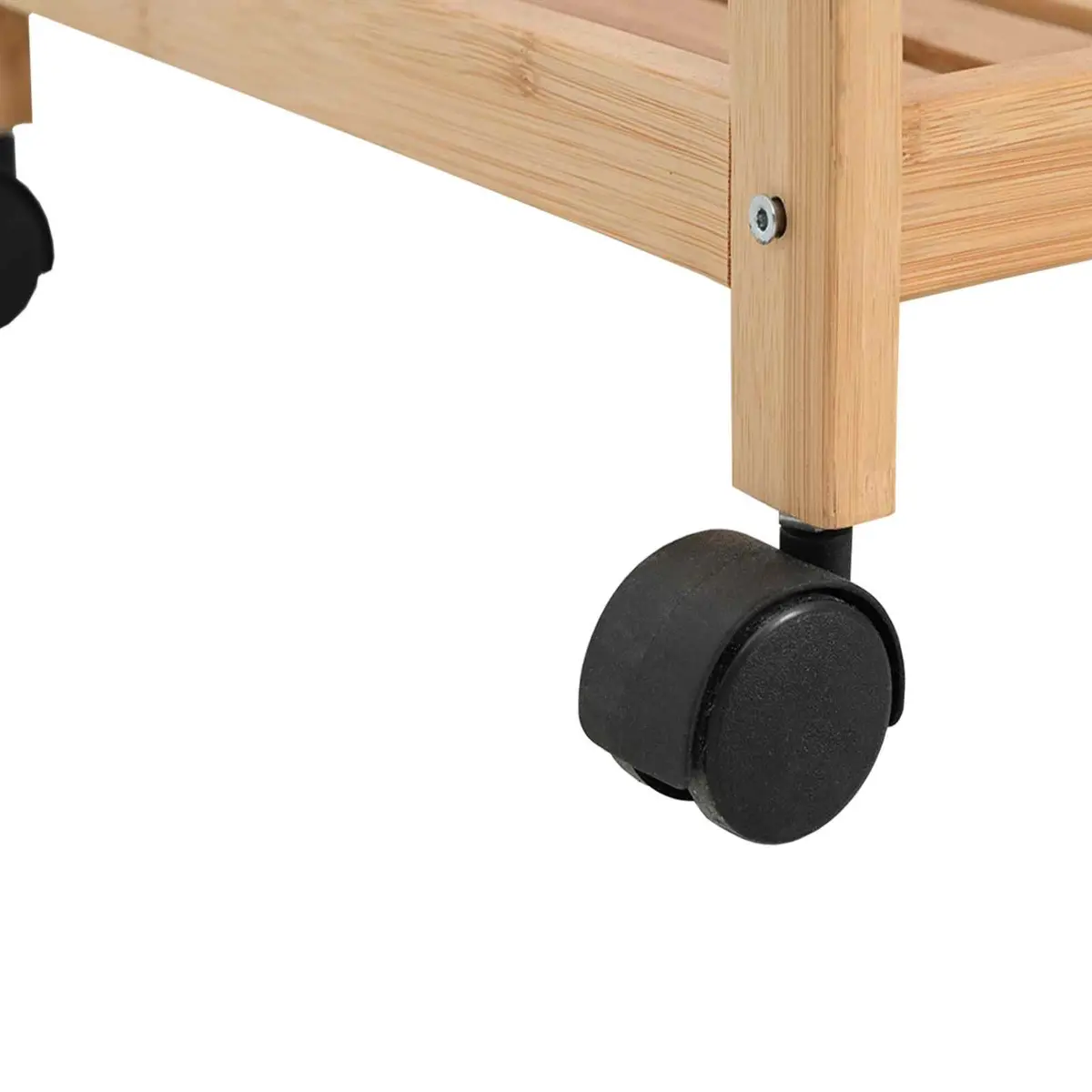 Bamboo Kitchen Trolley with Wheels 46x38x76cm