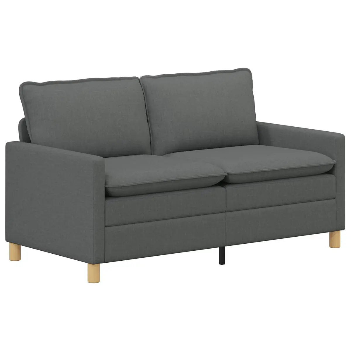 Sofa Fabric Upholstery Dark Grey 156x81x87.5cm Modern Lounge Couch Metal Frame