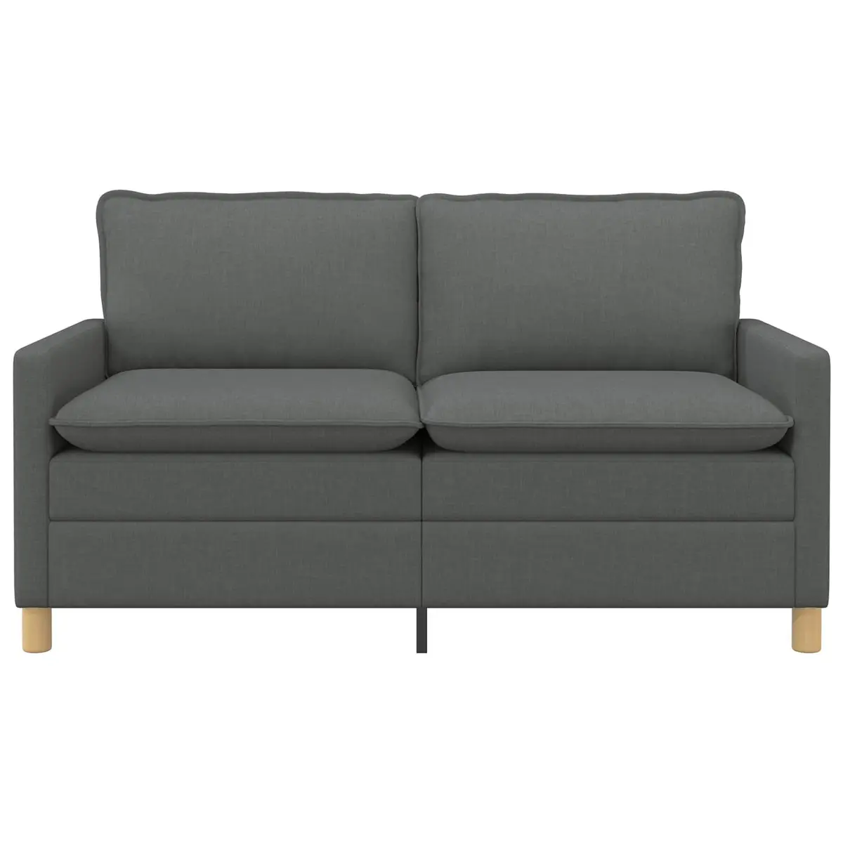 Sofa Fabric Upholstery Dark Grey 156x81x87.5cm Modern Lounge Couch Metal Frame