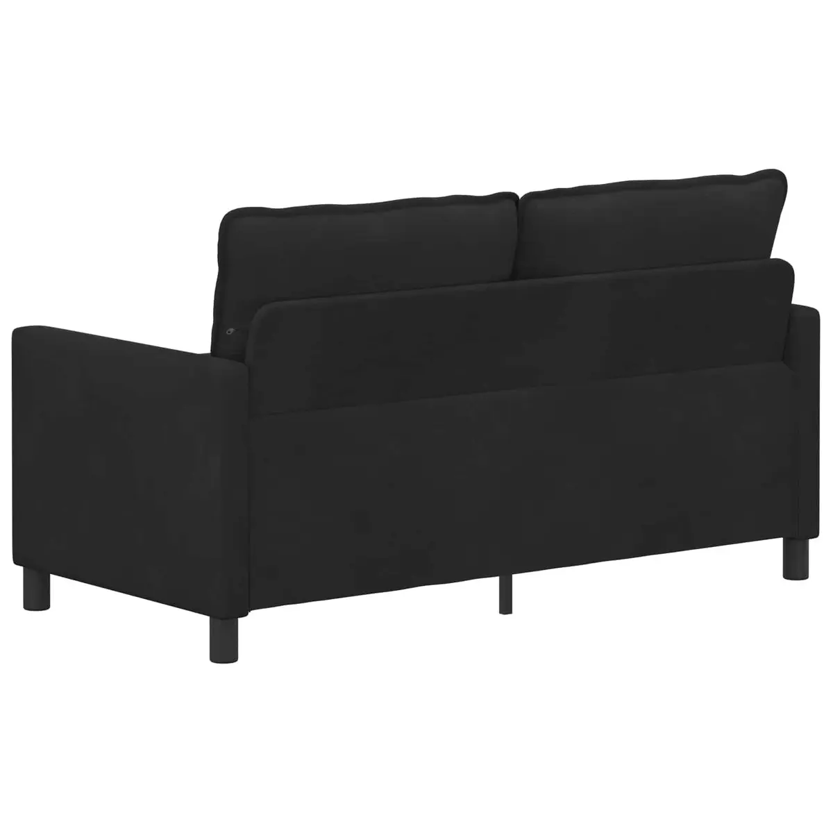 Black Velvet Sofa Modern Rectangular Couch Indoor Seating Metal Frame