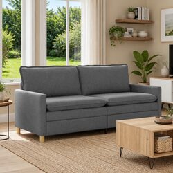 Dark Grey Fabric Sofa for Cozy Living Spaces