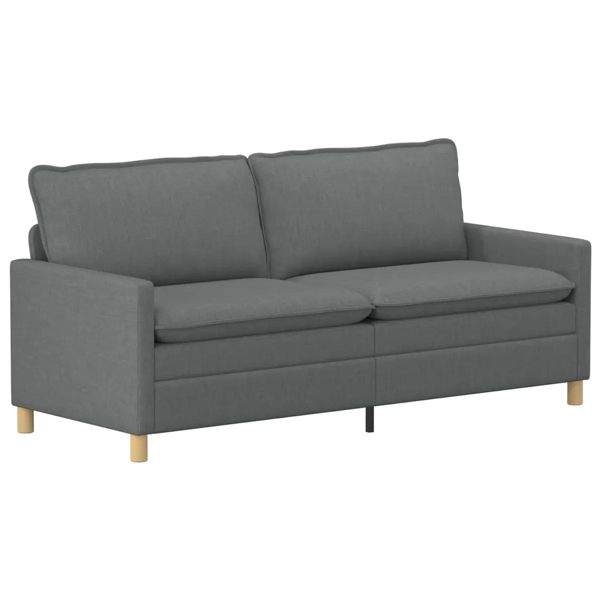 Dark Grey Fabric Sofa Modern Style 196cm Metal Frame