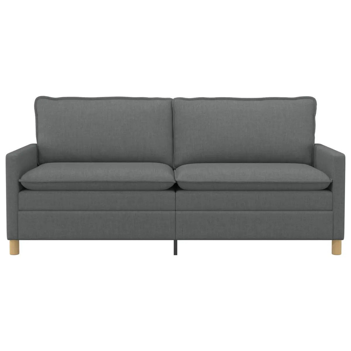 Dark Grey Fabric Sofa Modern Style 196cm Metal Frame