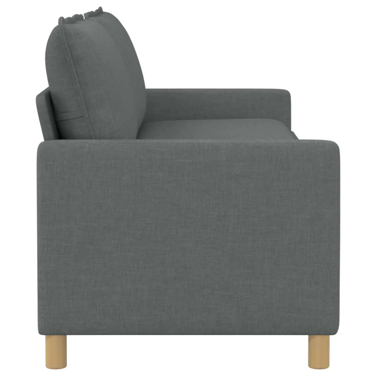 Dark Grey Fabric Sofa Modern Style 196cm Metal Frame
