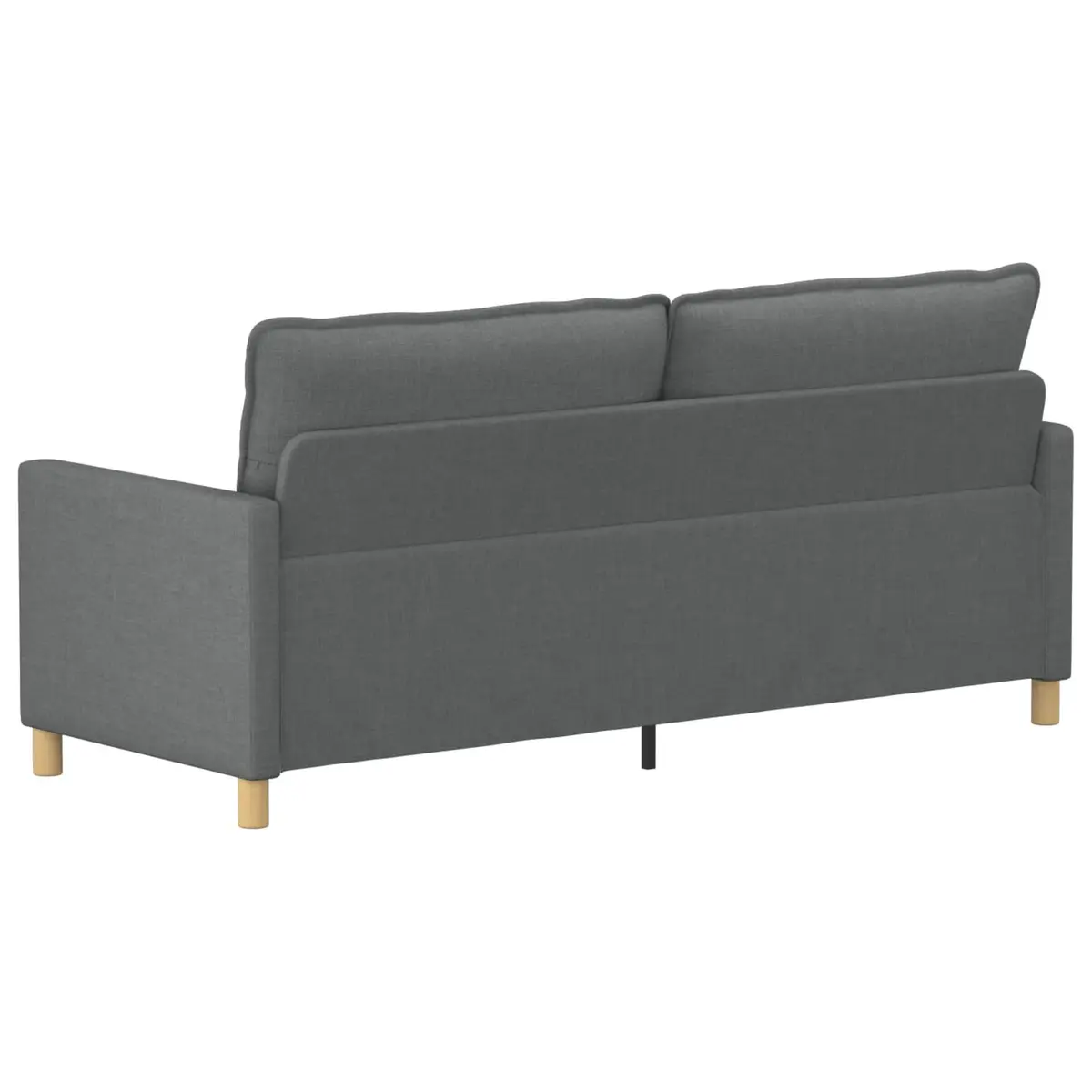 Dark Grey Fabric Sofa Modern Style 196cm Metal Frame