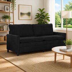 Luxurious Black Velvet Sofa for Cozy Living Spaces