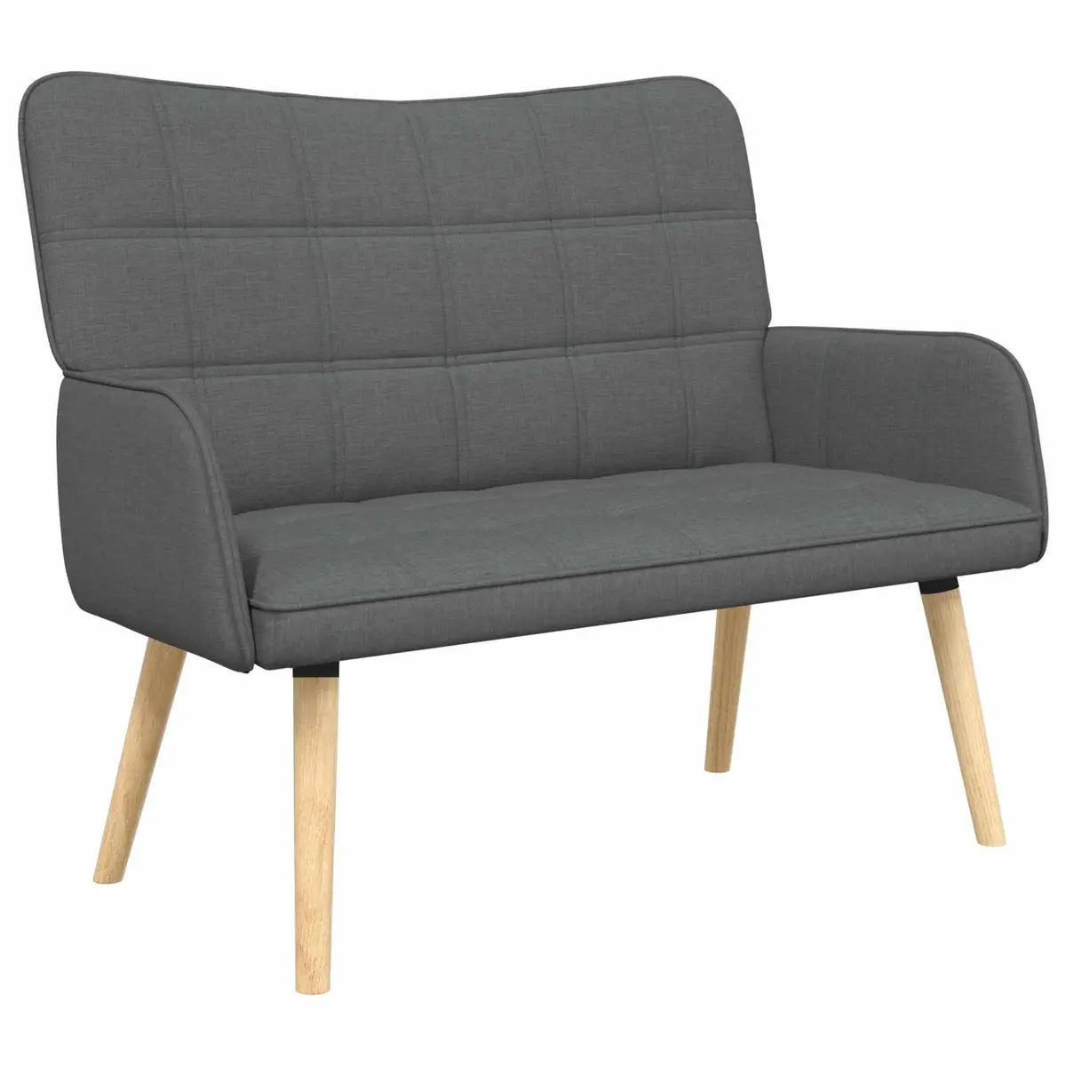 2-Seater Sofa Dark Grey Living Room Furniture Couch Modern Design 115 x 61 x