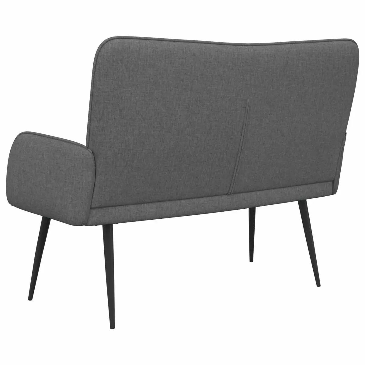 Grey Fabric 2-Seater Sofa with Button-Tufted Back