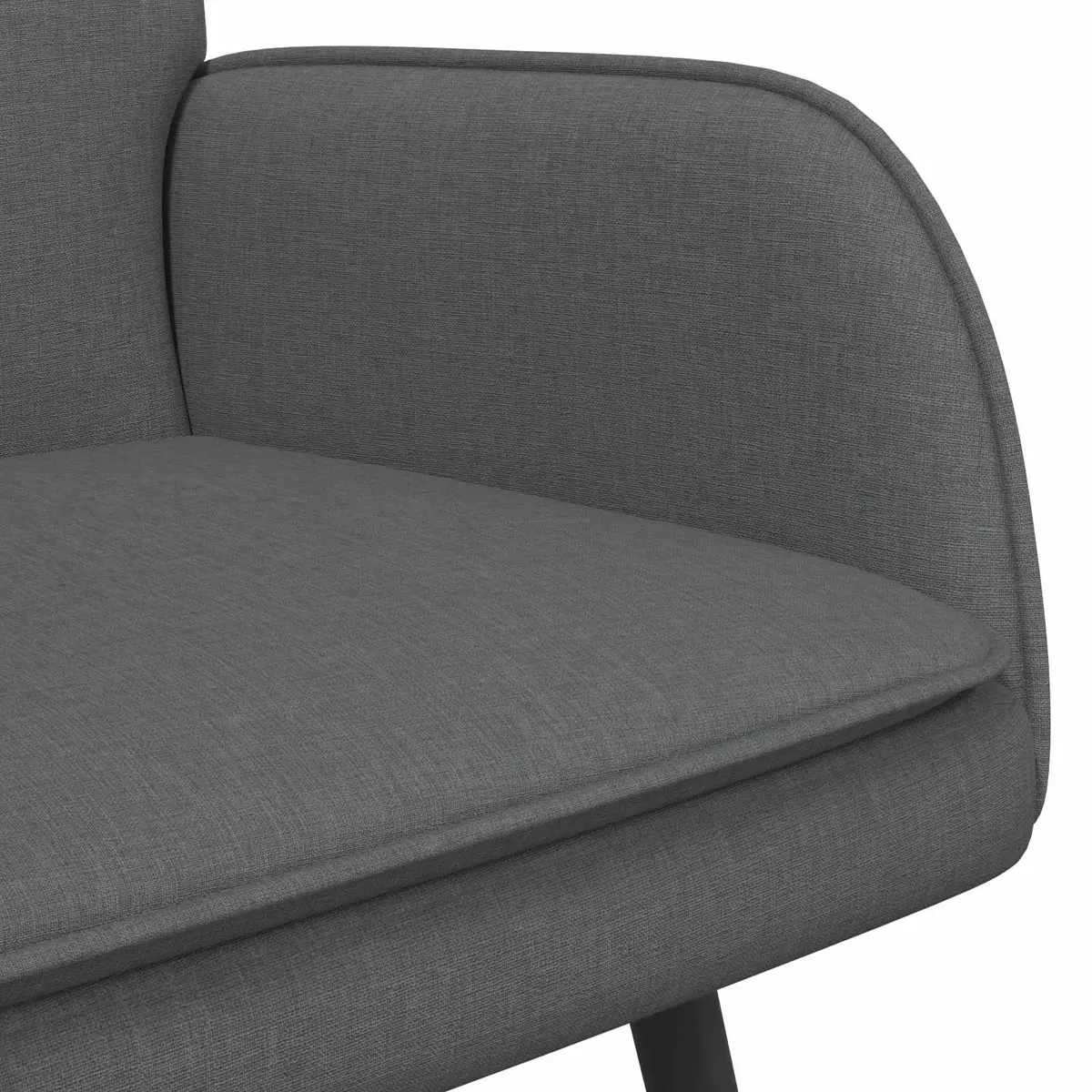 Grey Fabric 2-Seater Sofa with Button-Tufted Back