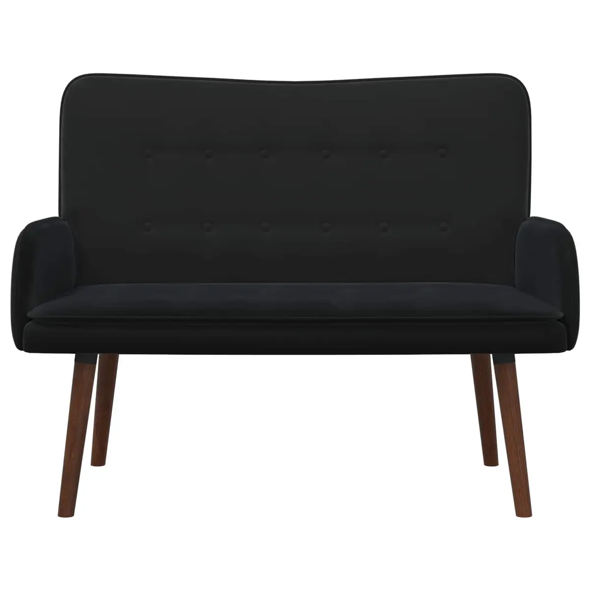 2-Seater Sofa Black Velvet Lounge Couch Modern Living Room Furniture 115x61x87cm