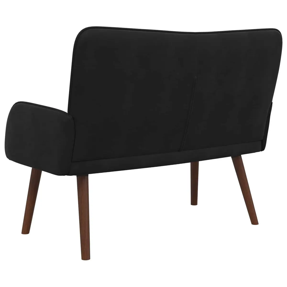 2-Seater Sofa Black Velvet Lounge Couch Modern Living Room Furniture 115x61x87cm