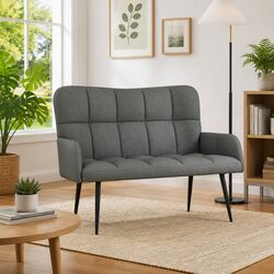 Compact Dark Grey 2-Seater Sofa for Cozy Living Areas