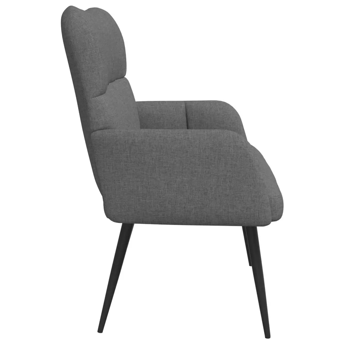 2-Seater Sofa Dark Grey Compact Loveseat Polyester Upholstery Engineered Wood and Metal Frame