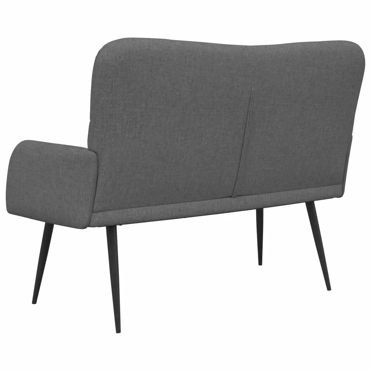 2-Seater Sofa Dark Grey Compact Loveseat Polyester Upholstery Engineered Wood and Metal Frame